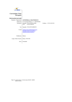 Curriculum Vitae Europass - Azienda Ospedaliera S.Camillo