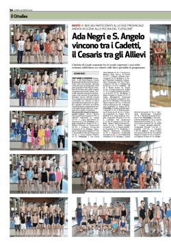 Ada Negri e S. Angelo vincono tra i Cadetti, il Cesaris tra gli Allievi
