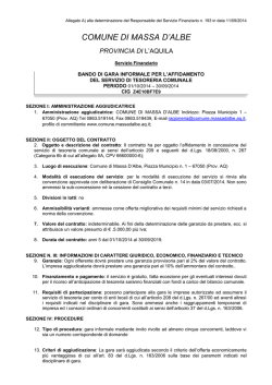 Allegato A) alla determinazione del Responsabile del Servizio