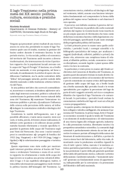 Il lago Trasimeno nella prima met&agrave; del XX secolo: politica, cultura