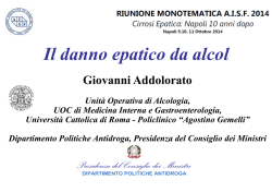 Il danno epatico da alcol