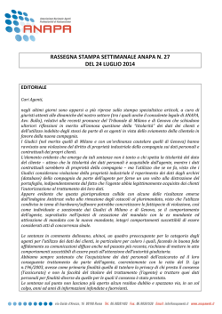 rassegna stampa settimanale anapa n. 27 del 24 luglio 2014