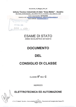 ESAME DI STATO DOCUMENTO DEL CONSIGLIO