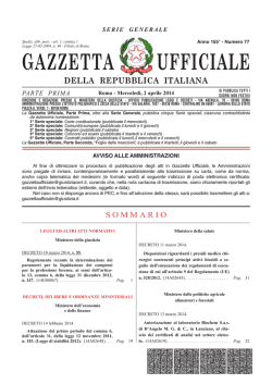 Gazzetta Ufficiale &ndash; 2 aprile 2014: nuovi parametri