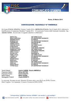 Elenco convocate - Comune di Vicenza