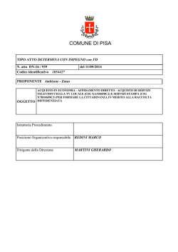 COMUNE DI PISA - Direzione Ambiente