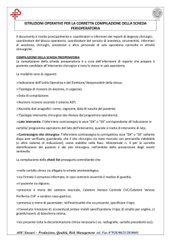 ISTRUZIONI OPERATIVE SCHEDA PERIOPERATORIA (ALLEGATO