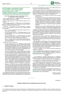 D.G. Famiglia, solidariet&agrave; sociale, volontariato e pari