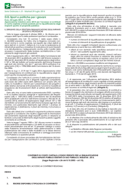 D.G. Sport e politiche per i giovani