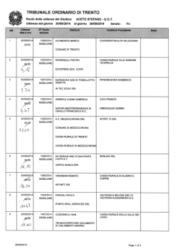 Ruolo esecuzioni 30 settembre - Ordine degli Avvocati di Trento