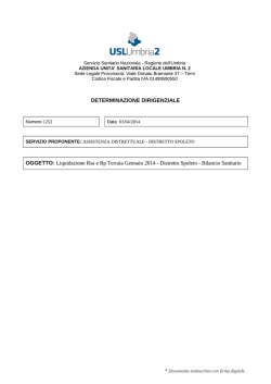 DETERMINAZIONE DIRIGENZIALE OGGETTO: Liquidazione Rsa e