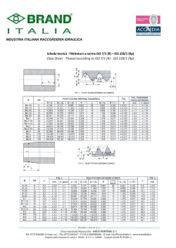 Scheda tecnica - Filettatura a norma ISO 7/1 (R) – ISO 228/1 (Rp