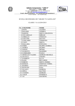 classi prime secondaria I° a.s. 2014-15