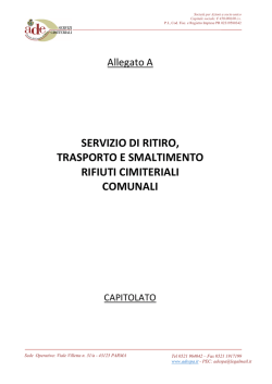 servizio di ritiro, trasporto e smaltimento rifiuti cimiteriali