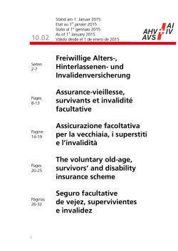 Assurance-vieillesse, survivants et invalidit&eacute; facultative
