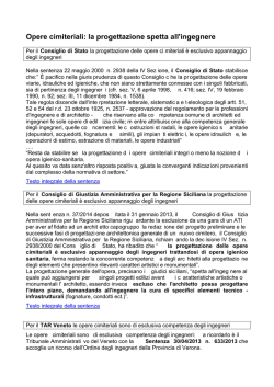 Opere cimiteriali: la progettazione spetta all