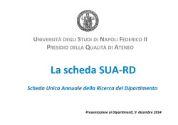 SCHEDA SUA-RD - Università degli Studi di Napoli Federico II