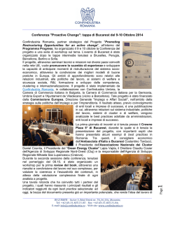 P age Conferenza "Proactive Change": tappa di Bucarest del 9-10