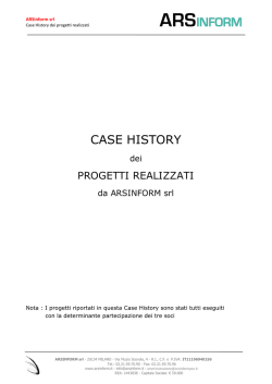 Case History dei progetti realizzati