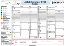 Abfuhrkalender 2015 L&uuml;gde