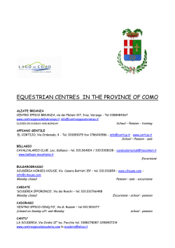 EQUESTRIAN CENTRES IN THE PROVINCE OF COMO