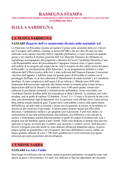 RASSEGNA STAMPA 14 FEBBRAIO 2014