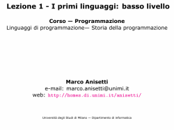 Storia dei linguaggi e struttura di un compilatore - Home