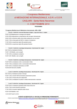 I Congresso Mediterraneo di MEDIAZIONE INTERNAZIONALE, ADR