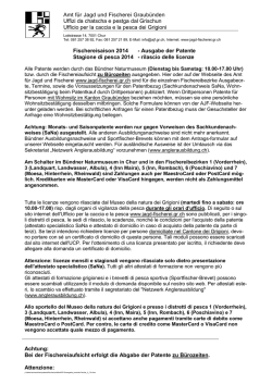 Amt f&uuml;r Jagd und Fischerei Graub&uuml;nden Uffizi da chatscha e pestga