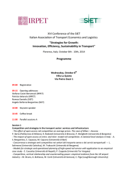 XVI Conference of the SIET Italian Association of Transport