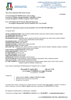 FEDERAZIONE ITALIANA RUGBY - Comitato Regionale Toscano