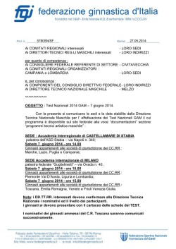 Test Nazionali GAM 2014 - Comitato Regionale Campania F.G.I.