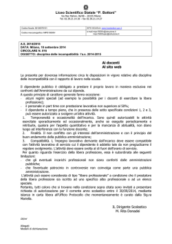 Liceo Scientifico Statale &ldquo;P. Bottoni&rdquo; Ai docenti Al sito web IL