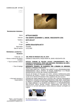 CVE ATTILIO BIAZZI AGGIORNAMENTO 2014