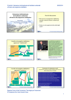 R.Andrich: Valutazione individualizzata dei facilitatori