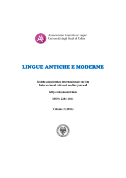 current issue - ALL - Associazione Laureati in Lingue