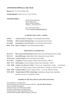 ANTONINO SPINELLI, M.D. Ph.D. - Universit&agrave; degli Studi di Milano
