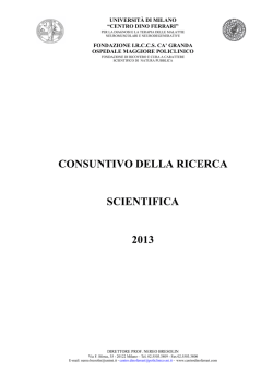 Il Consuntivo completo 2013