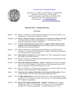 ACR - Programma I trimestre 2014