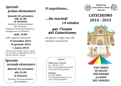 Volantino Catechismo 2014 inizio anno