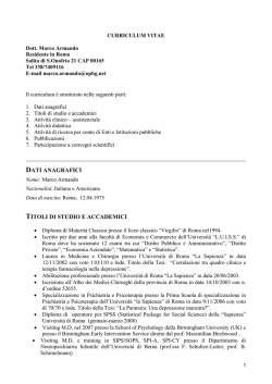 curriculum vitae - Terzocentro di psicoterapia cognitiva, Roma
