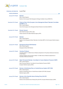 Luca Pani - European Medicines Agency