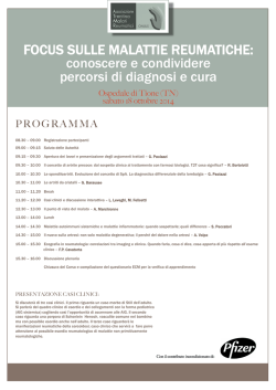 FOCUS SULLE MALATTIE REUMATICHE: conoscere e