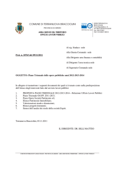 Piano Triennale delle Opere Pubbliche anni 2012-2013-2014
