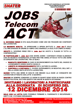 JOBS Telecom ACT - controcomunicando