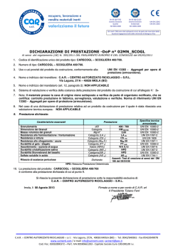 DICHIARAZIONE DI PRESTAZIONE -DoP n