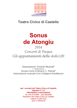 Teatro Civico di Castello Sonus de Atongiu 2014 Concerti