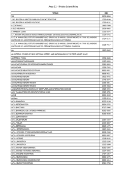 Area 11 - Riviste Scientifiche