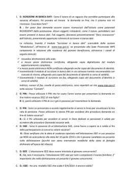 1. D. ISCRIZIONE IN BANCA DATI : Sono il tutore di un