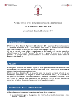 Avviso pubblico rivolto a imprese interessate a sponsorizzare